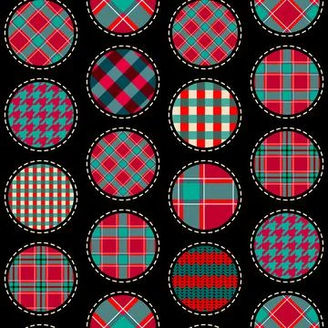 Patchwork textile pattern. Seamless quilting design background. Merry Chris.. Stock Illustration