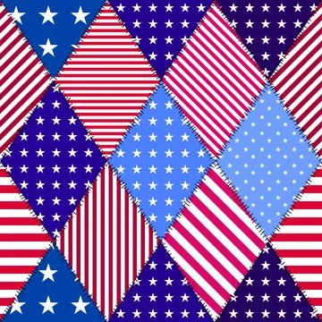 Patchwork textile pattern. Seamless quilting design background. イラスト素材