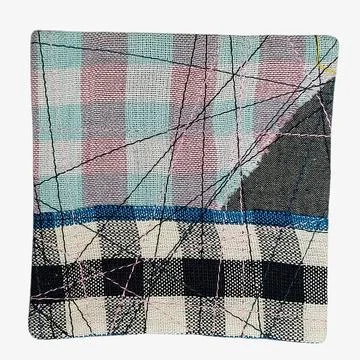 Patchwork textile square geometric fabric composition 库存照片