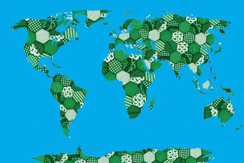 Patchwork world map Stock Illustration