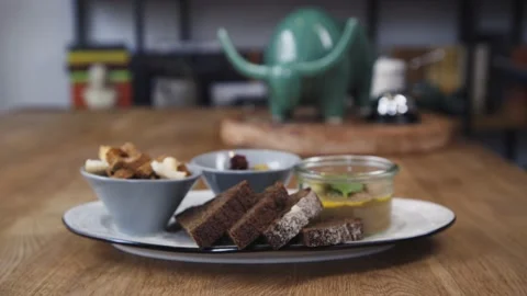 Pate with appetizers. Stock Footage 131408388