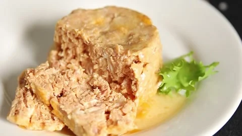 Pate meat pork or chicken terrine tasty snack fresh delicious gourmet food Stock Footage 337064484