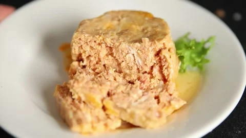 Pate meat pork or chicken terrine tasty snack fresh delicious gourmet food Stock Footage 337064486