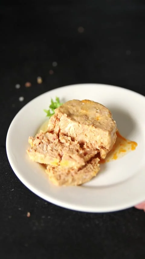 Pate meat pork or chicken terrine tasty snack fresh delicious gourmet food Stock Footage 337064501