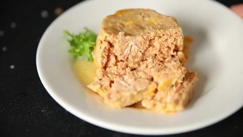 Pate meat pork or chicken terrine tasty snack fresh delicious gourmet food Stock Footage 337064528
