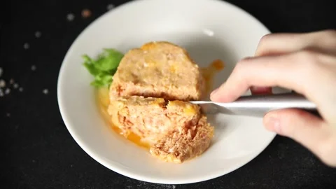 Pate meat pork or chicken terrine tasty snack fresh delicious gourmet food Stock Footage 337064543