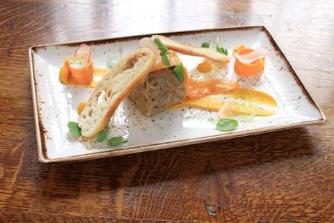 Pate terrine appetizer starter Stock Photos