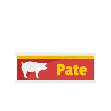Pate tin can icon, flat style Stock Illustration