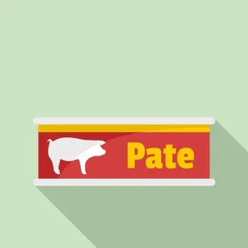 Pate tin can icon, flat style Stock Illustration