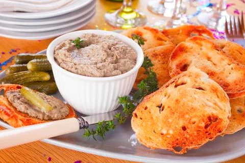 Pate with toast Stock Photos