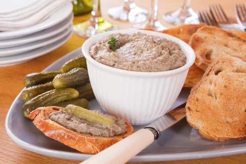 Pate with toast Stock Photos