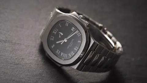 Patek Philippe watch model Nautilus Stock Footage 264001531