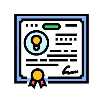 Patent application research development color icon vector illustration Illustrazione stock