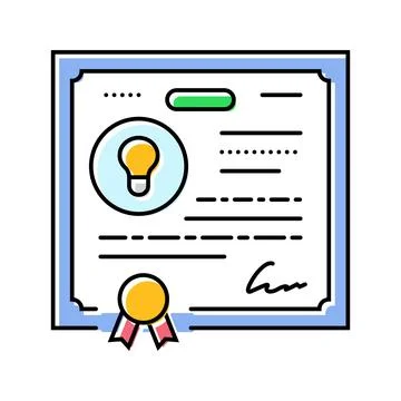 Patent application research development color icon vector illustration Stock Illustration