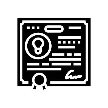 Patent application research development glyph icon vector illustration Illustrazione stock