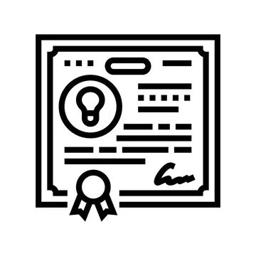 Patent application research development line icon vector illustration Illustrazione stock