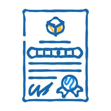 Patent document for production icon doodle illustration Stock Illustration
