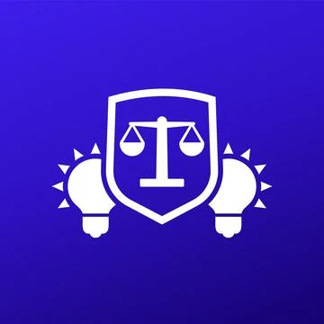 Patent legal protection icon, vector Stock Illustration