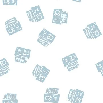 Patent product or idea document glyph seamless pattern Stock Illustration