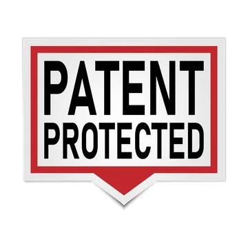 Patent protected 3d square isolated speech bubble Illustrazione stock