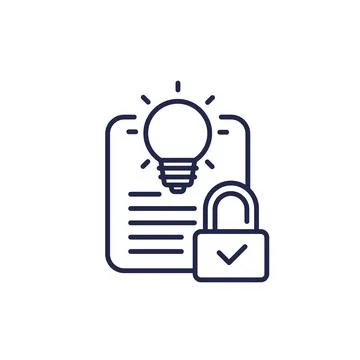 Patent protection line icon, vector Illustrazione stock