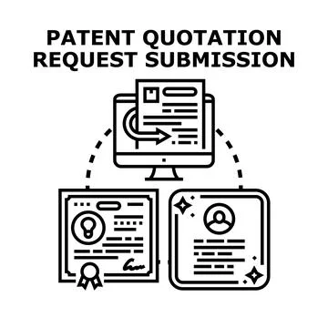 Patent quotation request submission process concept Illustrazione stock
