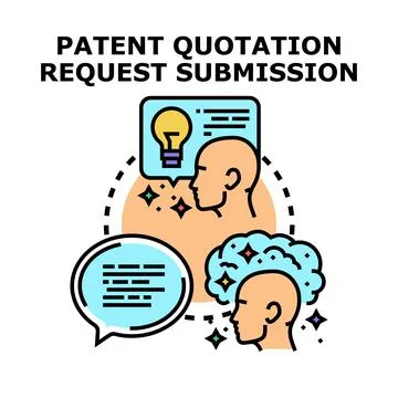 Patent quotation request submission process concept Stock Illustration