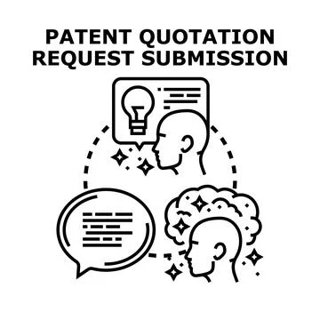 Patent quotation request submission process concept Stock Illustration