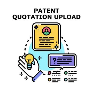 Patent quotation upload process for innovation protection Stock Illustration