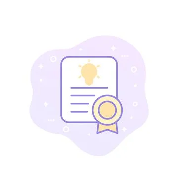 Patent vector icon with outline Stock Illustration