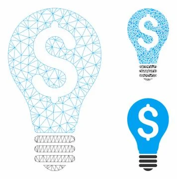 Patent Vector Mesh Carcass Model and Triangle Mosaic Icon 스톡 일러스트