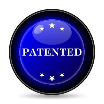 Patented icon. internet button on white background.. Stock Illustration