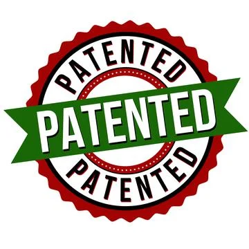 Patented label or sticker Stock Illustration