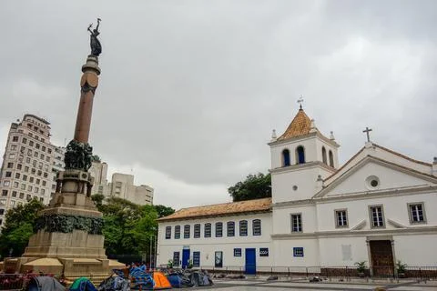 Pateo do Colegio landmark in Sao Paulo, Brazil. city foundation plaza Stock Photos