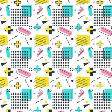 Patern in the style of menfis on a transparent background, vector graphics,.. Illustrazione stock