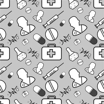 Patern on thymatic medicine set in vector and illustration Stock Illustration