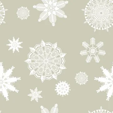 Patern white falling snowflakes Stock Illustration