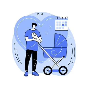 Paternity leave abstract concept vector illustration. Stock Illustration