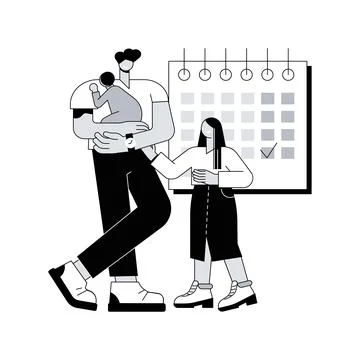 Paternity leave abstract concept vector illustration. Stock Illustration