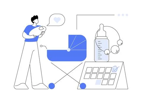 Paternity leave abstract concept vector illustration. Stock Illustration