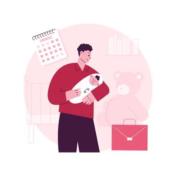 Paternity leave abstract concept vector illustration. Stock Illustration