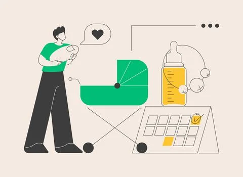 Paternity leave abstract concept vector illustration. Stock Illustration