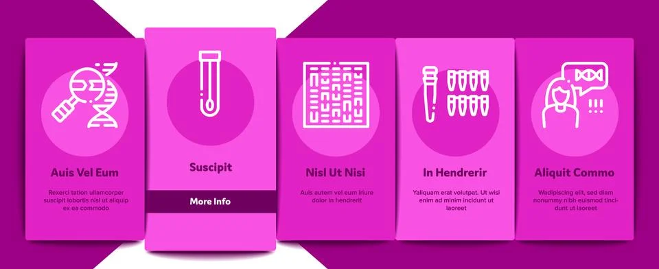 Paternity Test Dna Onboarding Elements Icons Set Vector Illustrazione stock