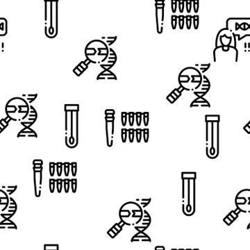 Paternity Test Dna Seamless Pattern Vector 库存插图