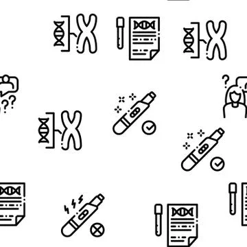 Paternity Test Dna Seamless Pattern Vector Stock Illustration