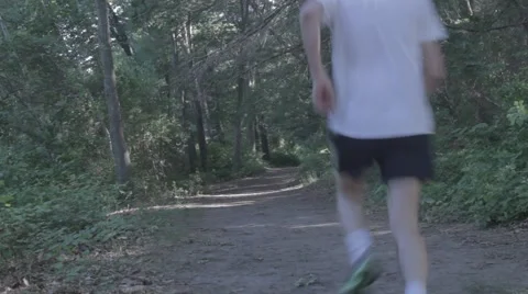 Path 2 - jogger - wide angle, natural light 스톡 동영상 40000297