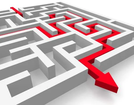 Path across labyrinth Illustrazione stock