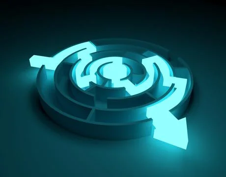 Path across maze Stock Illustration