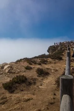 Path along cliffside of cabo de roca Stock Photos
