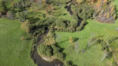 Path along a stream in autumn 動画素材 140368664